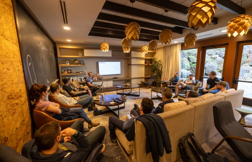 VectorCare team strategy session during a quarterly out-of-office meetup